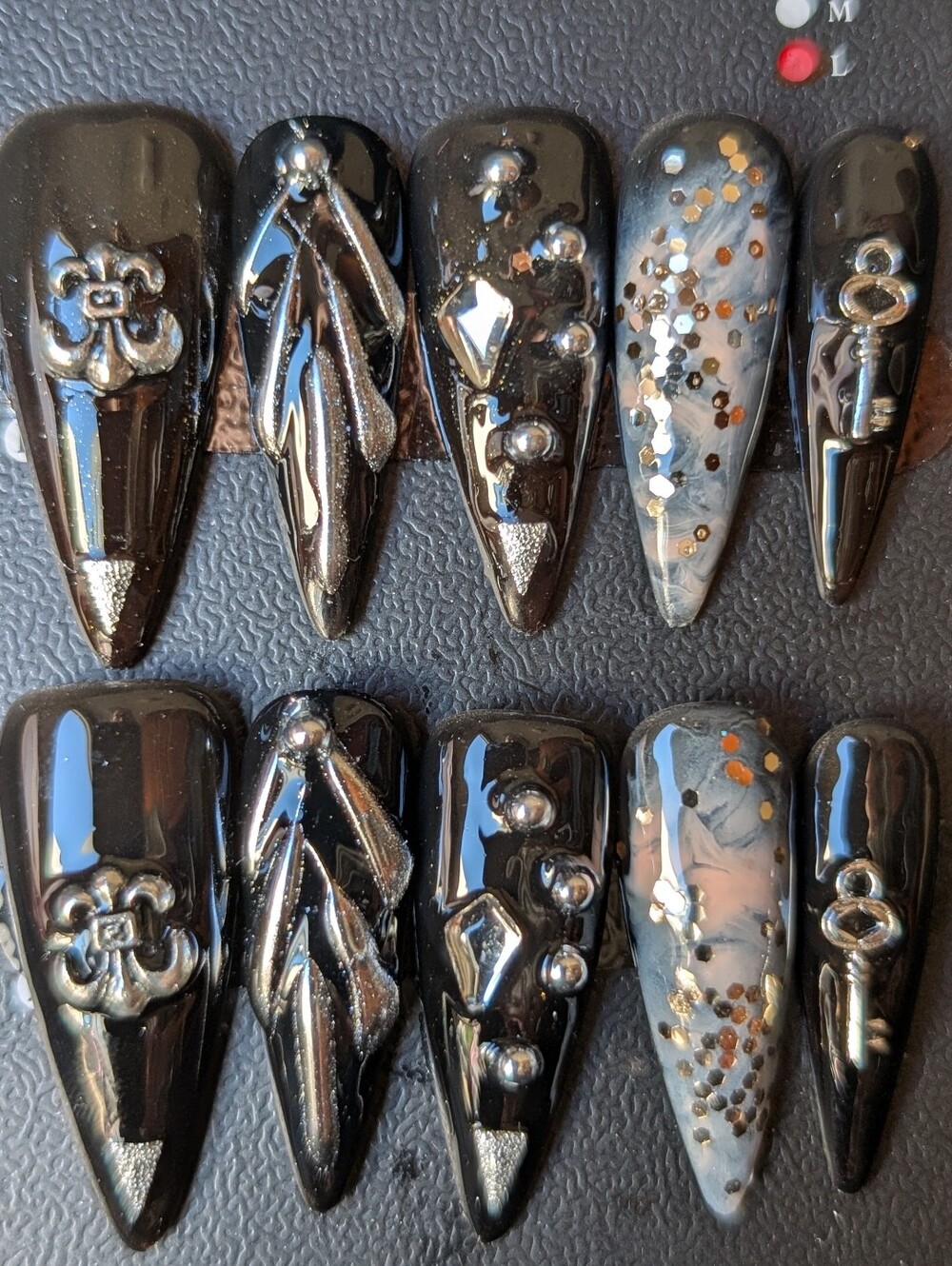 ❤️ 10pc Handmade Stiletto Halloween Press-On Premium Nails Size: Large 3.0 #14